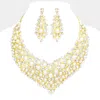 Fashnzfab Pearl Bubble Stone Cluster Bib Necklace In Gold