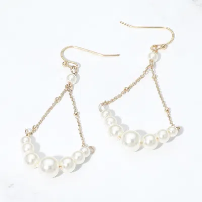 Fashnzfab Pearl Chain Drop Earrings In Multi