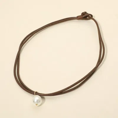 Fashnzfab Pearl Charm Accent Adjustable Cord Necklace In Multi
