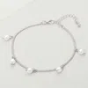 Fashnzfab Pearl Charm Station Bracelet In Metallic
