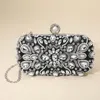 Fashnzfab Pearl Clasp Crystal Stone Embellished Evening Crossbody Clutch Bag In Black