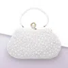 Fashnzfab Pearl Cluster Evening Tote / Clutch / Crossbody Bag In White