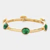 Fashnzfab Pearl Cluster Pointed Stretch Bracelet Green In Green