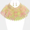 Fashnzfab Pearl Collar Statement Choker Necklace In Multi