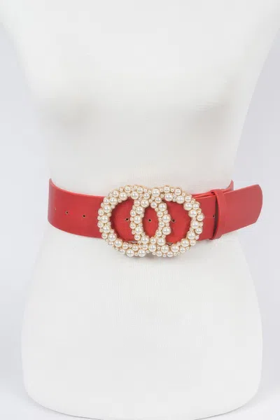 Fashnzfab Pearl Double O Ring Belt In Gray