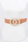 Fashnzfab Pearl Double O Ring Belt In Pattern