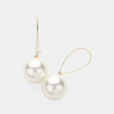 Fashnzfab Pearl Earrings - Cream, Gold In Multi