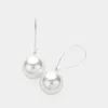 Fashnzfab Pearl Earrings - Silver, White In Silver