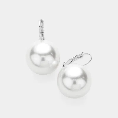 Fashnzfab Pearl Earrings - Silver, White