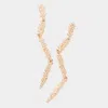 Fashnzfab Pearl Embellished Abstract Metal Link Dangle Earrings In Brown