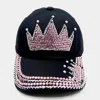 Fashnzfab Pearl Embellished Bling Crown Studded Baseball Cap In Multi