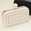Fashnzfab Pearl Embellished Box Clutch Evening Bag / Crossbody Bag In Multi