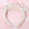 Fashnzfab Pearl Embellished Bride Statement Headband In Silver