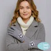 Fashnzfab Pearl Flower Accent Elegant Smart Touch Gloves In Gray