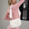 Fashnzfab Pearl Handle Accent Faux Fur Crossbody Bag In Multi