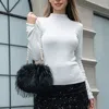 Fashnzfab Pearl Handle Chain Faux Fur Handbag / Shoulder Bag / Crossbody Bag In Black
