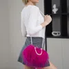 Fashnzfab Pearl Handle Chain Faux Fur Handbag / Shoulder Bag / Crossbody Bag In Pink
