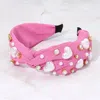 Fashnzfab Pearl Heart Ball Embellished Knot Headband In Multi