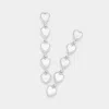 Fashnzfab Pearl Heart Pendant Link Dropdown Earrings In Multi