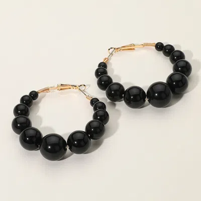 Fashnzfab Pearl Hoop Earrings In Multi