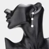 Fashnzfab Pearl Link Dropdown Earrings - Silver In Metallic