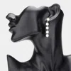 Fashnzfab Pearl Link Dropdown Earrings In Gold