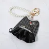 Fashnzfab Pearl Luck Tweed Jacket Keychain / Bag Charm In Black