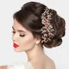 Fashnzfab Pearl Marquise Stone Cluster Leaf Hair Comb In Gold