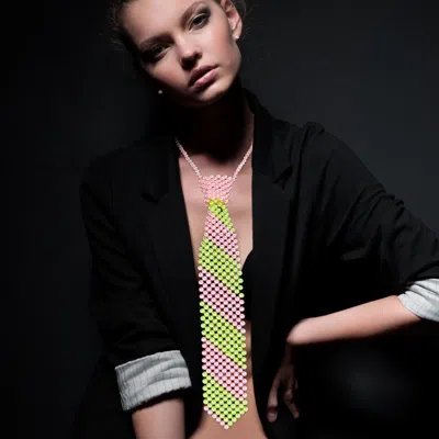 Fashnzfab Pearl Neck Tie Necklace In Multi