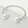 Fashnzfab Pearl Open Cuff Bracelet In Multi