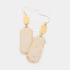 Fashnzfab Pearl Paved Hexagon Dangle Earrings - Cream, Gold In Multi