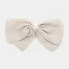 Fashnzfab Pearl Pointed Bow Barrette In Neutral