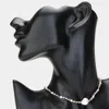 Fashnzfab Pearl Pointed Faceted Beaded Choker Necklace In Gold