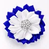 Fashnzfab Pearl Pointed Flower Ribbon Brooch / Hair Clip In White