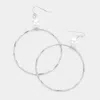 Fashnzfab Pearl Pointed Hammered Open Metal Ring Dangle Earrings In Metallic