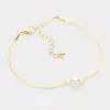 Fashnzfab Pearl Pointed Wax Rope Bracelet Ivory In Multi
