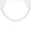 Fashnzfab Pearl Round Cluster Link Chain Necklace In Metallic