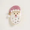 Fashnzfab Pearl Santa Pin Brooch In Pink