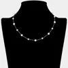 Fashnzfab Pearl Shamballa Ball Station Necklace In Gold