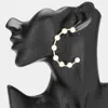 Fashnzfab Pearl Station Hoop Earrings - Gold In Gold