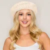Fashnzfab Pearl Stone Cluster Embellished Wool Beret Hat In Multi