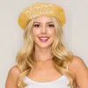 Fashnzfab Pearl Stone Cluster Embellished Wool Beret Hat In Yellow