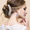 Fashnzfab Pearl Stone Embellished Hair Comb In Silver