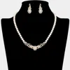 Fashnzfab Pearl Stone Paved Bar Pointed Necklace In Black