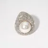 Fashnzfab Pearl Stone Paved Stretch Ring In Multi