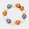 Fashnzfab Pearl Stretch Bracelet Multi In Multi