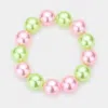 Fashnzfab Pearl Stretch Bracelet In Multi