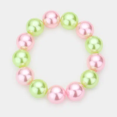 Fashnzfab Pearl Stretch Bracelet In Multi