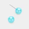 Fashnzfab Pearl Stud Earrings In Blue