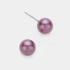 Fashnzfab Pearl Stud Earrings - Purple In Purple